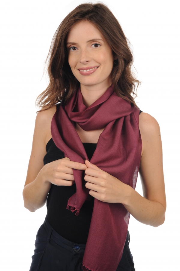 Cashmere & Silk accessories scarf mufflers scarva prune 170x25cm